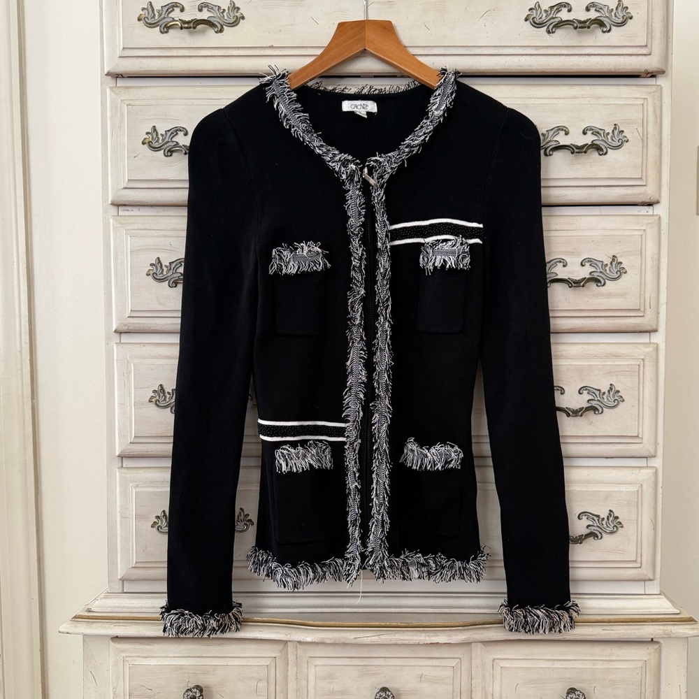 Cache Old Money Black Full Zip Jacket